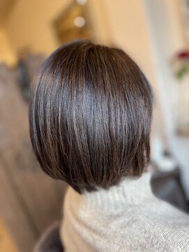 スノードロップ(SNOW DROP) 40代50代ショートボブ×ナチュラルブラウン白髪ぼかし