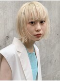 抜きっぱなしボブ/抜きっぱなしブロンド/金髪ボブ/ブロンドボブ