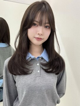 アイトーキョーエス 渋谷(AI TOKYO S) ブリーチなしダブルカラー透明感グレージュ顔まわりレイヤー前髪