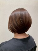 大人上品な奥行きショートボブ＊マロンベージュ＊40代50代