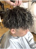 ホワイトメッシュ/ツイスパ/メンズパーマ