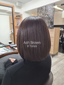アッシュブラウン/グレージュ/ブリーチなしカラー
