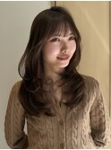 顔周りレイヤーカットロングレイヤーボブ韓国ヘアハッシュカット