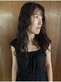 大人女性　ロング　デジタルパーマ