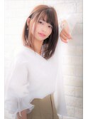 毛先パーマネオウルフ小顔外ハネボブアッシュブラウン