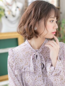 カバーヘアアンドスパ ブリス 浦和(COVER HAIR&SPA bliss) ラベージュ斜めバングくせ毛風小顔ふわミディa浦和20代30代40代!