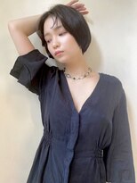 カナン 銀座(CANAAN)&nbsp;丸みボブ　グレージュカラー　2wayバング