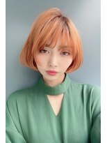 リークフー(Ree cu fuu)&nbsp;20代30代大人可愛いオレンジミニマムボブ♪藤沢