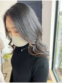 インナーカラーハイライト透明感カラーブリーチダブルカラー