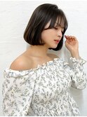 大人可愛い前下がりボブ,ショートボブ丸み