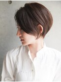 大人可愛い20代30代40代黒髪前下がりショートボブ丸みショート◎