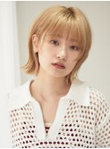外ハネボブ/エギョモリ/菱形ボブ/ペールベージュ[新宿]
