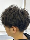 MEN'S HAIR  センターパート　ツイストスパイラル　コンマヘア