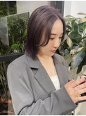 ラベンダーカラー/ラベンダーグレージュ/イメチェン/前髪/ボブ