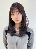 透明感カラー黒髪ウルフレイヤーロング_ba500171
