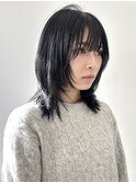 顔まわりレイヤー前髪ありイメチェンレイヤーカットこなれミディ
