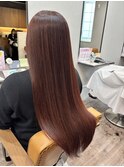20代30代40代ツヤ髪ストレートヘア×ショコラブラウン大人可愛い