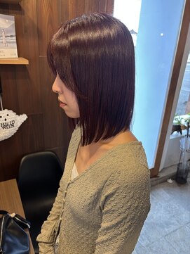 クラン バイ ナチュラル(clan by Natural) 髪質改善ストレート/ショートボブカット/ワインレッド