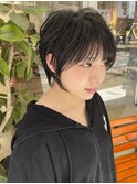 ◎前下がりショートボブハンサムショートカットカラーパーマケア