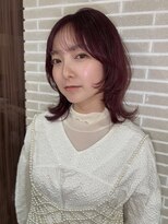 ニューヨークニューヨーク 三宮店(NYNY) ワインレッド/レイヤーカット/ミディアムレイヤー