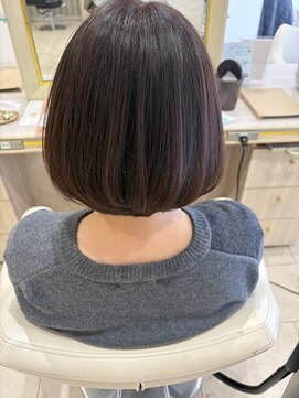 アッシュ 仙川店(Ash) 40代50代60代ひし形ショートボブ前髪あり白髪染め艶ボリューム