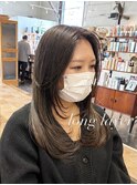 ロングレイヤー×ヌードベージュ