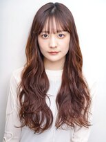 セプト 天神大名(SEPT.)&nbsp;ハイライト マロンベージュ ウェーブ巻き ロング アレンジ
