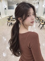 モト 船橋(moto)&nbsp;韓国上品ローポニー艶髪ダークチョコレート顔周り後れ毛船橋