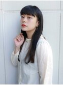 オン眉 黒髪スタイル ナチュラルストレート★★