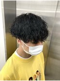 メンズマッシュ波巻きパーマツイスパ刈り上げツーブロ波巻き