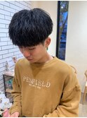 ソフトツーブロック 刈り上げマッシュ ニュアンスショート