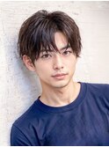MEN'S HAIR 　フェザーパーマ　ブルーブラック　サーフカール