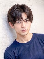 デューヘアー(due hair) MEN'S HAIR 　フェザーパーマ　ブルーブラック　サーフカール