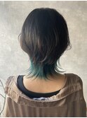 ウルフ・インナーカラー・グリーン・デザインカラー