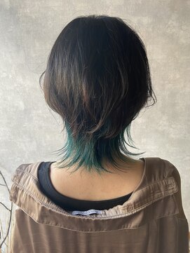 ダリー 菊水店(Dali) ウルフ・インナーカラー・グリーン・デザインカラー