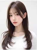 レイヤーカットミニウルフチェリーブラウン20代30代40代50代