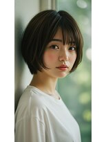 コトナ 越谷店&nbsp;大人かわいい小顔ひし形耳かけショートボブグレージュ越谷20代