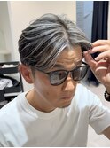 50代40代白髪ぼかしシルバーメッシュバレイヤージュ