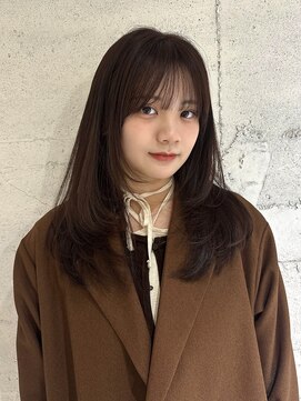 ヨーク(YOKE) 【YOKE】ナチュラルブラウンレイヤーミディアムロング顔周り前髪