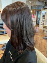 ヘアーショップ エヌアンドエー 越谷店(hair shop N&A)&nbsp;春らしい前髪カット＋明るめブラウンヘアカラー セミロング
