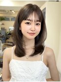 美髪レイヤーカット/顔まわりレイヤー/くびれロングレイヤー