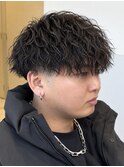 シャドウパーマメンズテテ風ゆるめパーマ韓国ヘア波巻きツイスト