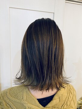 ナインヘアー(NINE HAIR) 【NINE HAIR】簡単スタイリング外ハネ_モノトーンカラー