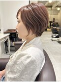 大人女性/前下がりショートボブ