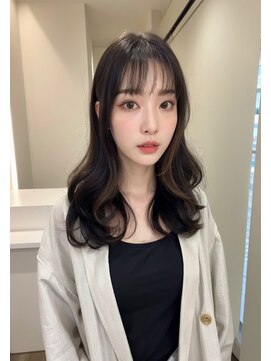 オズ 郡山桑野店(OZ) ベージュグレー黒髪レイヤーくびれヘア小顔10代20代30代40代