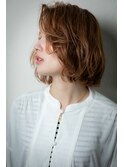 外国人風ハイトーンカラーかきあげボブウルフw志木10代20代30代
