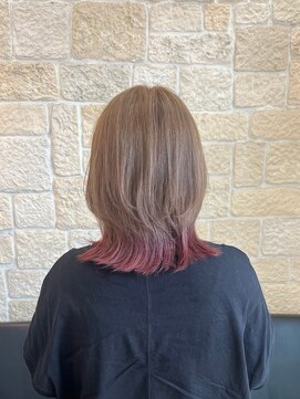 ヴァン カウンシル 川口店(VAN COUNCIL) Wカラー ハイトーン透明感カラー ベージュ×ピンクレッド#2