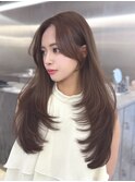 センター分け前髪　レイヤーカット【MAEUL luna 桔川】