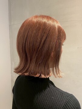 ダブル(W) 切りっぱなしボブ/艶髪/アプリコットブラウン