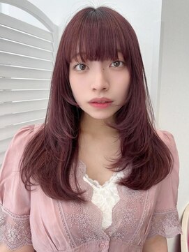 ケーツー あべのキューズモ-ル店(K-two) レイヤーカット*セミロングヘア*カシスピンクカラー*髪質改善